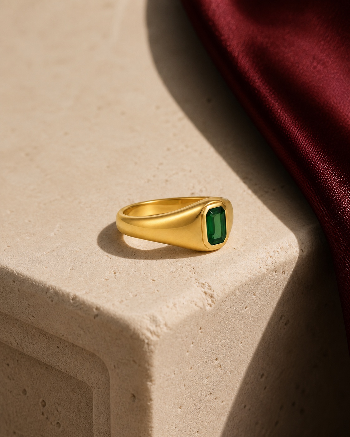 Celeste Emerald Signet Ring
